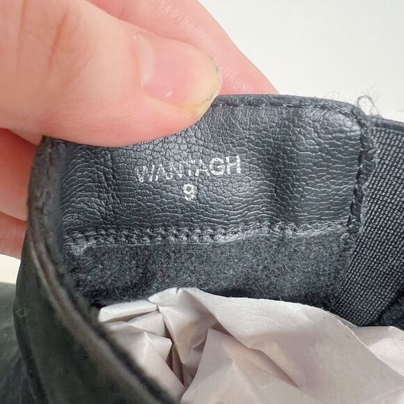 Steve Madden Wantagh Black Leather Suede Booties Ankle Boots Size 9 - Picture 6 of 13